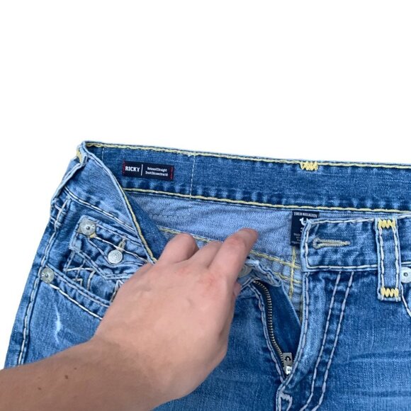 True Religion Jeans Size 33 RICKY FLAP T Blue - Picture 8 of 10